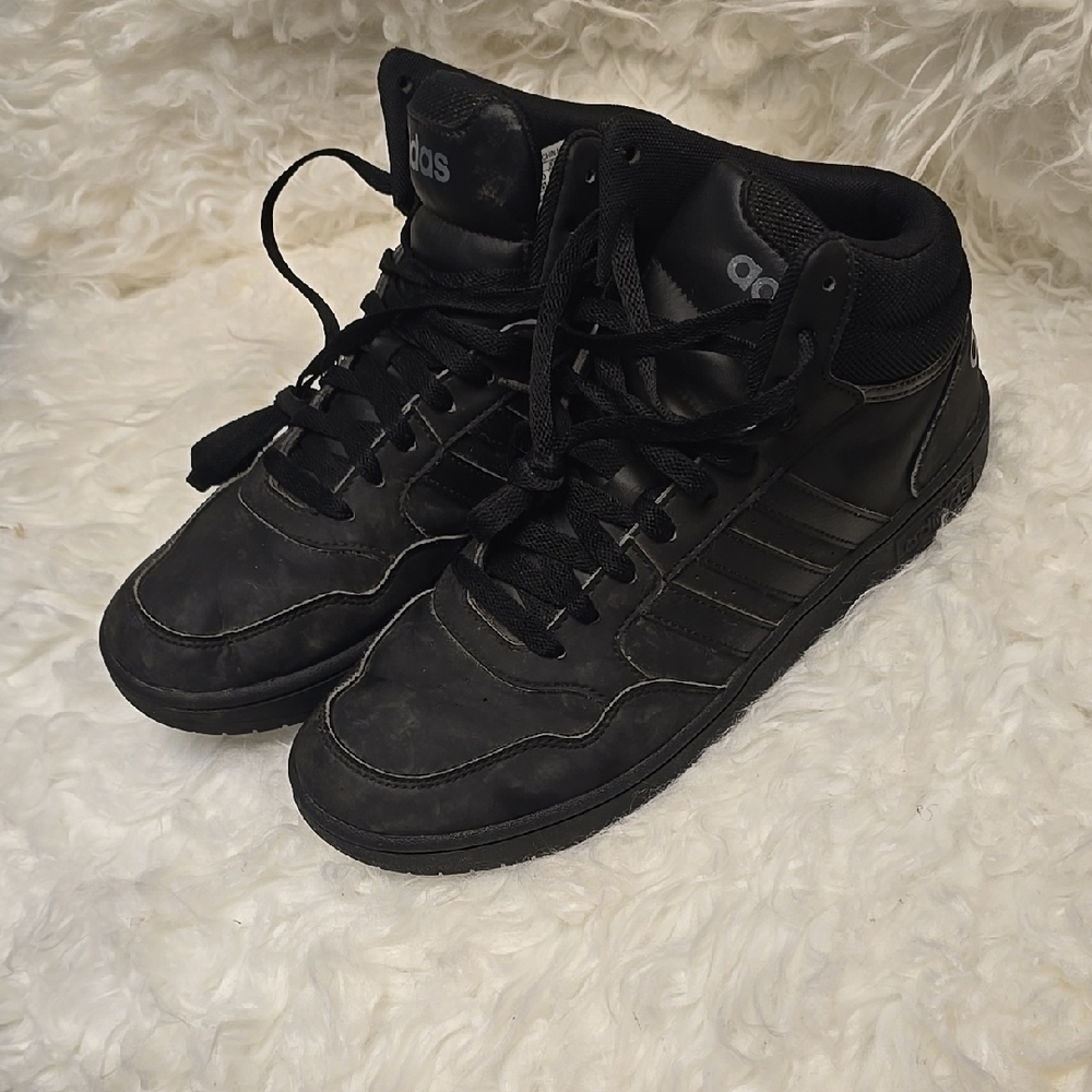 Adidas Black High-Top Sneakers with Suede Finish